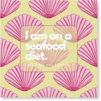 Housevitamin Papieren Servetten 33x33 cm – 3-laags – Seafood diet – Roze/ Geel – FSC-gecertificeerd – 20 stuks – Feestservetten – Party Decoratie – Tafelstyling