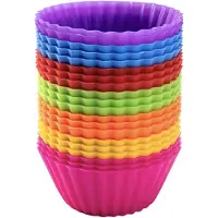 Famanu – Herbruikbare muffinvormen van hoogwaardige siliconen, set van 20, BPA-vrij, ideaal voor cupcakes en muffins, 7 kleuren