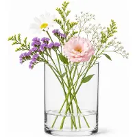 Alessandro bloemenvaas Florero - transparant glas - H16 cm - cilinder vorm