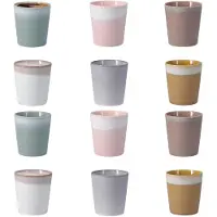 Excellent houseware Koffie / thee mok Clay - 12x stuks - aardetinten - 350 ml - mokken - keramiek