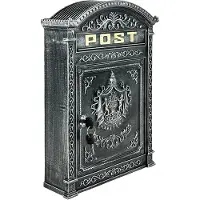 Famanu – Antieke brievenbus, Engelse wandbrievenbus met brede inworp, afmetingen 44,5 x 31 x 9,5 cm, nostalgische postbus, keuze uit kleuren