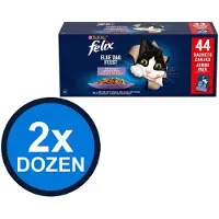 Felix 2x - Elke Dag Feest In Gelei Mix Selectie Multipack - Kattenvoer Natvoer - 3.74 kg