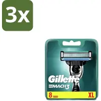 Gillette 3 x – Mach3 – Scheermesjes – 8 mesjes - Scheren - Scheermesjes - Scheercomfort - Roodheid - Huidbescherming