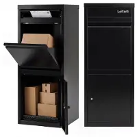 Famanu – Pakketbox, brieven- en pakketgleuf van metaal voor buiten, staande brievenbus voor post, tijdschriften en pakketten