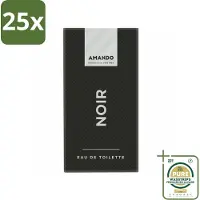 Amando 25 x Noir Eau de Toilette 50 ml - Grootverpakking - Noir Eau De Toilette - Mannelijke Geur - Klassieke Geur - Kruiden - Specerijen