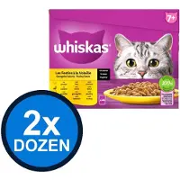 Whiskas 2x - 7+ Senior Gevogelte Selectie in Saus Multipack - Kattenvoer Natvoer - 24x85g