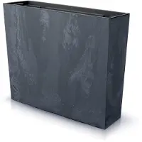 Famanu – Langwerpige plantenbak voor buiten, hoog en rechthoekig voor zichtbescherming, beton antracietkleurig, afmetingen 58 x 18 x 50 cm