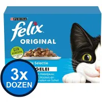 Felix 3x - Original Vis Selectie in Gelei - Kattenvoer Natvoer - 12x85g