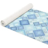 ANRO Badmat Patchwork Blauw 65x220cm Antislip Douchemat Afwasbaar Sneldrogend