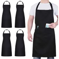 Famanu – Chef schorten set van 4 met 2 zakken, waterdichte verstelbare schorten voor mannen en vrouwen, perfect voor koken, bakken en tuinieren