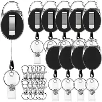 VAIVE Uittrekbare Sleutelhanger met Clip – Sleutelkoord 61 cm – Sleutelhanger met Uittrekbaar Koord voor Werk en Sleutelbeheer - Broekclip