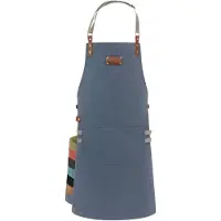 Famanu – Kookschort voor BBQ, geschikt voor mannen en vrouwen, ideaal als cadeau, denim schort, extra lang, beschikbaar in vele kleuren