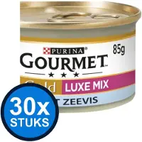 Gourmet 30x - Gold Luxe Mix Zeevis - Kattenvoer Natvoer - 85g