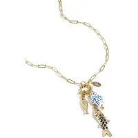 Yehwang Ketting Met Frontsluiting En Vis-Charms - Cadeau - Goudlief.nl