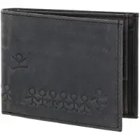 OXMOX Leren portemonnee Leather RFID Protect Pocketbörse Jumping Jack 2.0 Embossed Vintage Black zwart