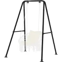Famanu – Hangmatstandaard voor binnen en buiten, schommelstandaard met een maximale belasting van 300 lbs, zwart