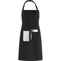 Famanu – Zwart katoenen keukenschort, grillschort of keukentextiel, 70 x 85 cm