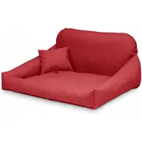 Hektor Hondenkussen met Rugleuning - Eco-leer Rood 80x65cm