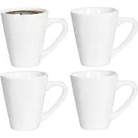 Alessandro Koffie / thee mok Verona - 4x stuks - ivoor wit - 300 ml - mokken - keramiek