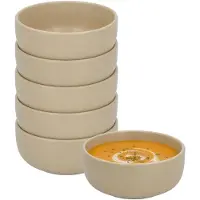 Secret De Gourmet Soepkommen Zanzibar - 6x - beige - 15 x 6 cm - keramiek - kommetjes / schaaltjes - 480 ml