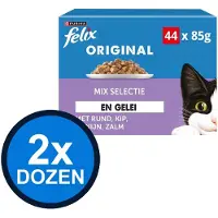 Felix 2x - Original Mix Selectie in Gelei - Kattenvoer Natvoer - 44x85g
