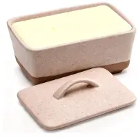 Famanu – Kleine botervloot van keramiek met deksel en handvat, vintage porselein, klassieke boterbel voor standaard boter