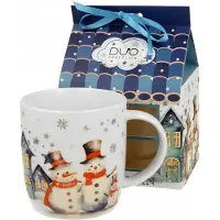 Duo Mok "Sneeuwman" met "huis" verpakking - Kerstcollectie