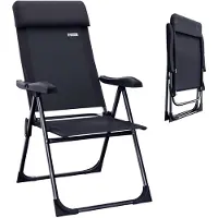 Famanu – Tuinstoelen set van 4, opvouwbaar en 7-voudig verstelbaar, aluminium met hoge rugleuning, geschikt voor tuin, balkon en terras, antraciet