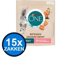 Purina One 15x - Adult Zalm Graanvrij - Kattenvoer Droogvoer - 600 g