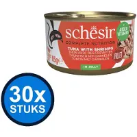 Schesir 30x - Tonijn & Garnaal in Gelei - Kattenvoer Natvoer - 85g
