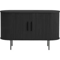 Nest of Nora Dressoir Nova - 120 cm breed - Met schuifdeuren - Eikenfineer - Zwart