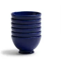 Royal Boch Boerenblauw Kom 13cm donkerblauw op voet set van 6