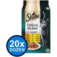 Sheba 20x - Délices Du Jour Pouch Gelei Gevogelte Sel Multipack (6x50g) - Kattenvoer Natvoer - 300 g