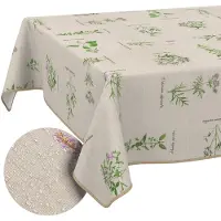 ANRO Tafelkleed Kruiden Beige 200x140cm Met sierband Afwasbaar Waterafstotend Binnen & Buiten