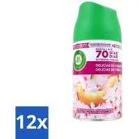 Air Wick 12 x - Luchtverfrisser Navulling - Zalige Zomer - Automatische Spray - 250 ml - Zalige Zomer - Geurverspreiding - Automatische Geur - Geurstop Technologie - Geurintensiteit