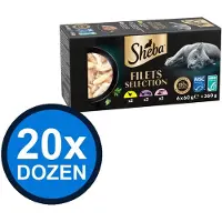 Sheba 20x - Filets Alu Saus Kip & Zalm Multipack (6x60g) - Kattenvoer Natvoer - 360 g