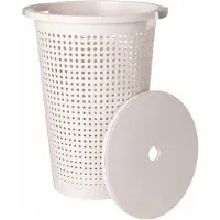 Storage solutions Wasmand met deksel - wit - 35 liter - 40 x 52 cm - kunststof - rond - wasbox - mand voor wasgoed
