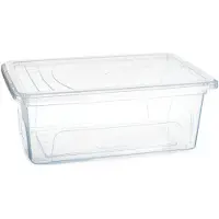 PlasticForte Opslagbox Easy met deksel - 4x - 9.7 Liter - 40 x 26 x 15 cm - transparant - kunststof