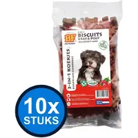 Biofood 10x - 3in1 koekjes cranberry mini 200gr - Hondenvoer Snacks - 200 g