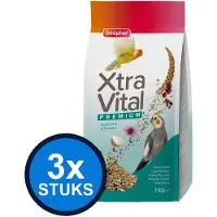 Beaphar 3x - XtraVital grote parkiet 1kg - Vogelvoer - 1 kg