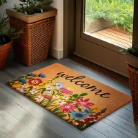 Famanu – Deurmat voor binnen en buiten, 45 x 75 cm, vuilvangmat van 100% kokos, weerbestendig en slipvast, bruine kleur