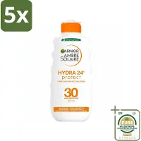 Garnier 5 x - Ambre Solaire - Hydraterende Zonnebrand Melk - SPF 30 - 200 ml - Grootverpakking - Zonnescherm - Zonnebrandmelk - Hydraterende Zonnebrandmelk - SPF 30 - Zonbescherming