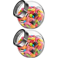 Alessandro Voorraadpot met deksel - 2x - glas - 16 x 16 cm - 1.4L - snoeppot - voedsel bewaren