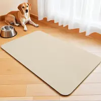 Famanu – Hondenbak mat, absorberende hondenvoer en waterbak mat, antislip voor voerbakken, waterdichte voederplaatsmat, beige 30 x 50 cm