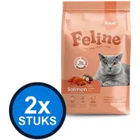 Hobby First 2x Feline - Adult Kattenvoer Droogvoer - Zalm - 1,5kg