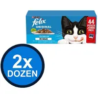 Felix 2x - Original Vis Selectie in Gelei - Kattenvoer Natvoer - 44x85g