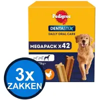 Pedigree 3x - Dentastix Maxi Multipack 42-pack - Hondenvoer Snacks - 1.62 kg