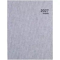 Brepols bureau agenda 2027 - OPTIVISION LARGE [0.117] - DUBLETTA - Bureau agenda - 1 week op 2 pagina's - Weekoverzicht - Lichtgrijs - 17.1 x 22 cm