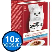 Gourmet 10x - Mon Petit Zalm 6x50g - Kattenvoer Natvoer - 300g