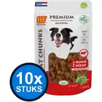 BF Petfood 10x Biofood - meat chunks rund&hert (mix proteïne) 200gr - Hondenvoer Snacks - 200 g